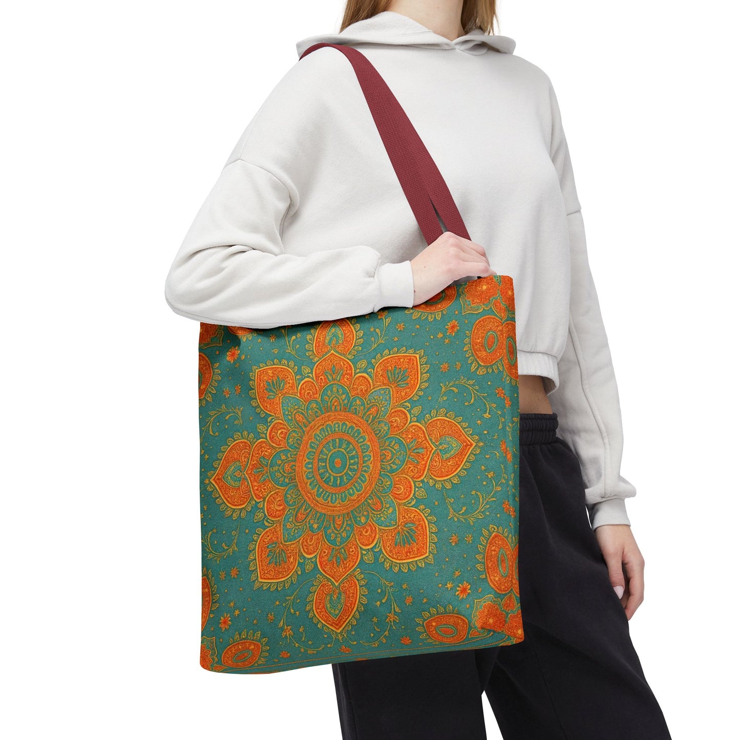 Boho Floral Tote Bag: Colorful Bohemian Shopping Handbag