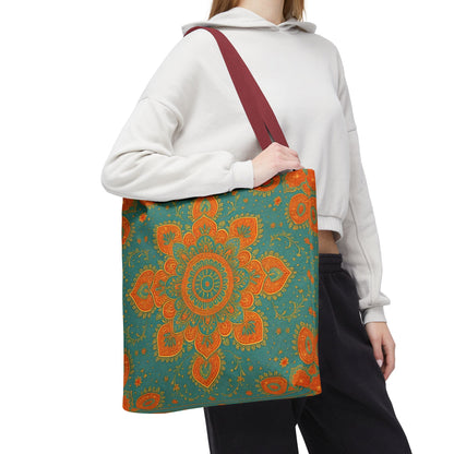 Boho Floral Tote Bag: Colorful Bohemian Shopping Handbag