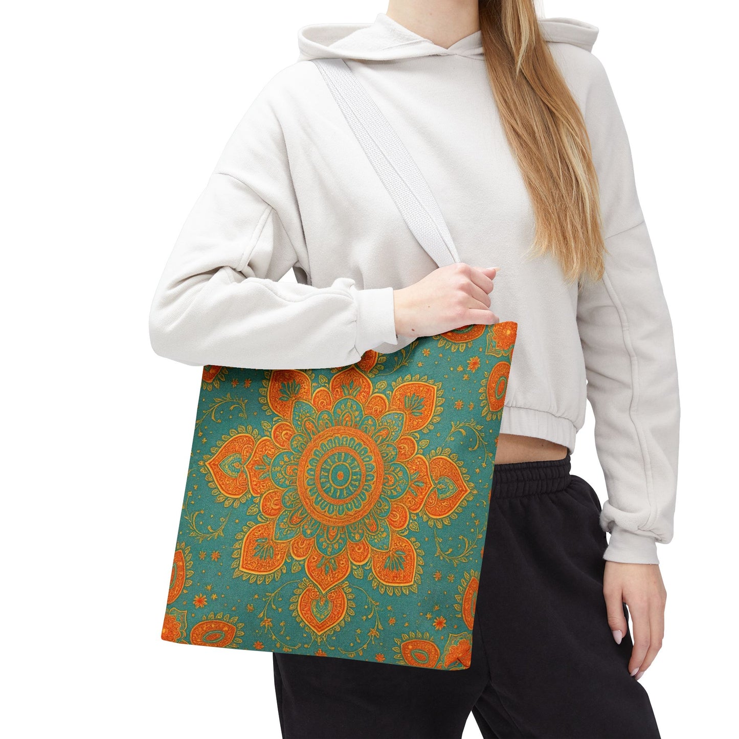 Boho Floral Tote Bag: Colorful Bohemian Shopping Handbag