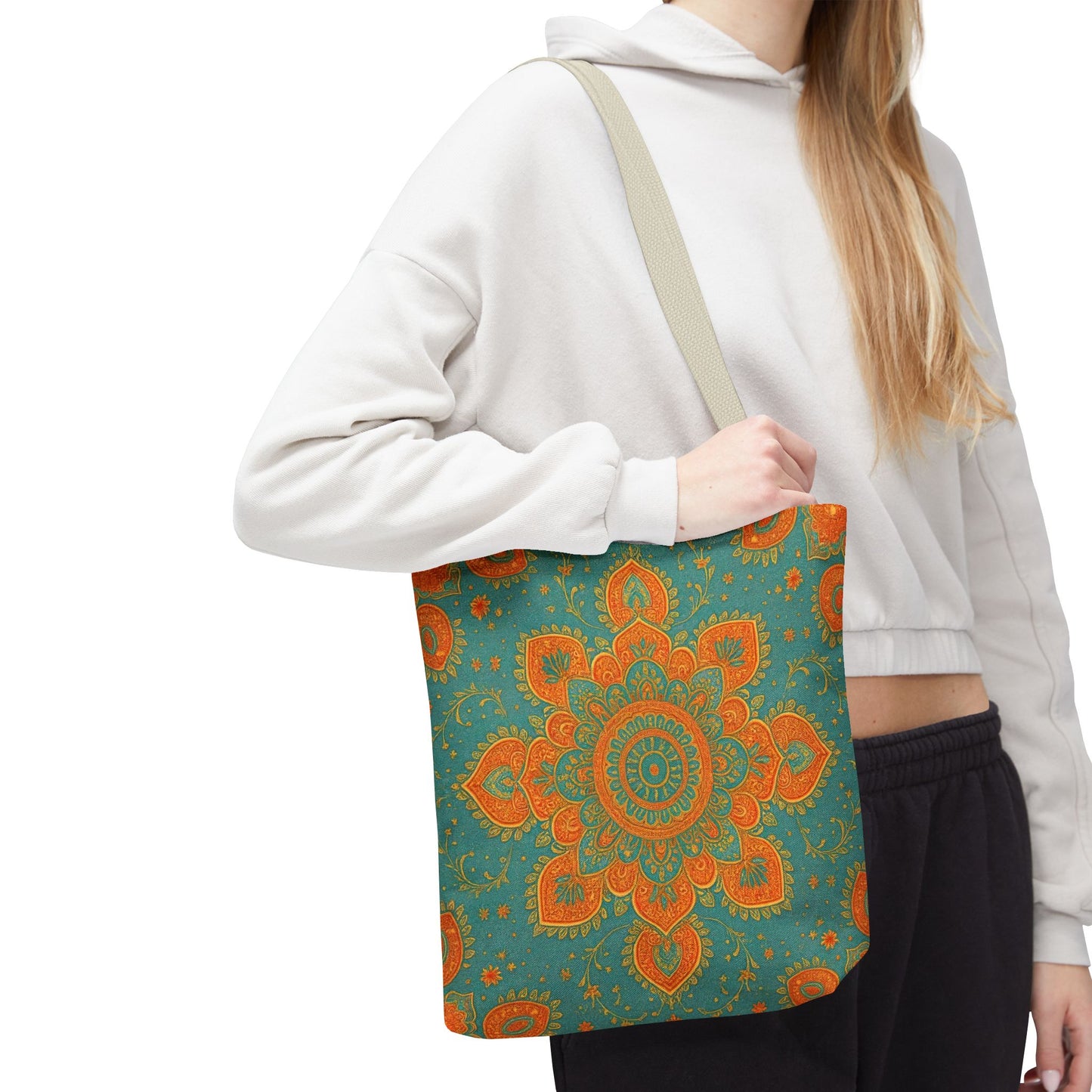 Boho Floral Tote Bag: Colorful Bohemian Shopping Handbag