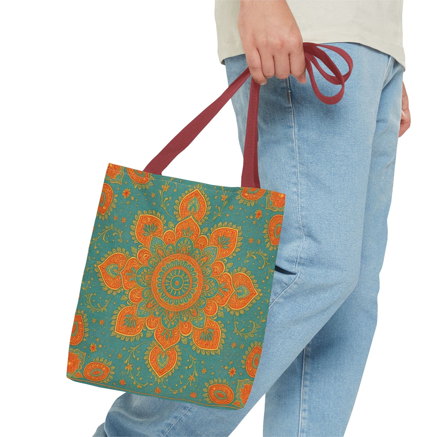 Boho Floral Tote Bag: Colorful Bohemian Shopping Handbag