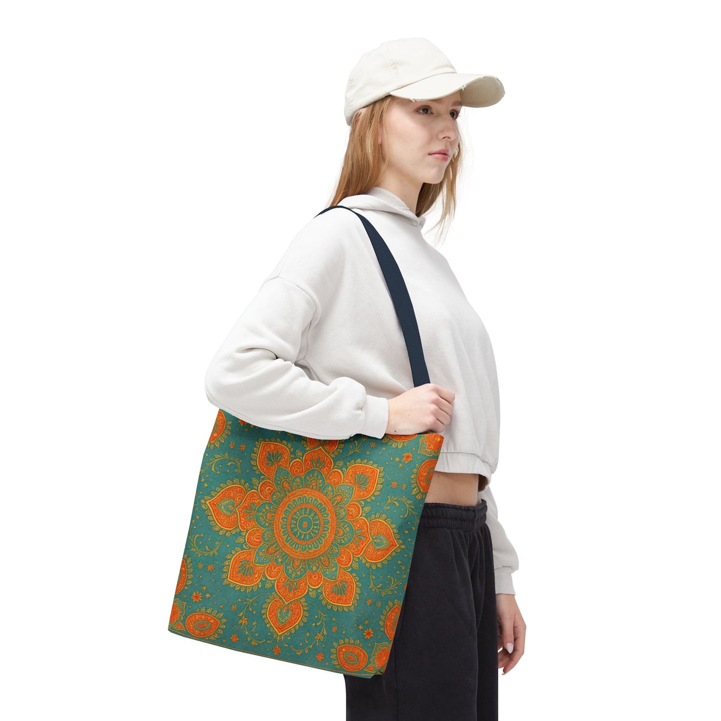 Boho Floral Tote Bag: Colorful Bohemian Shopping Handbag
