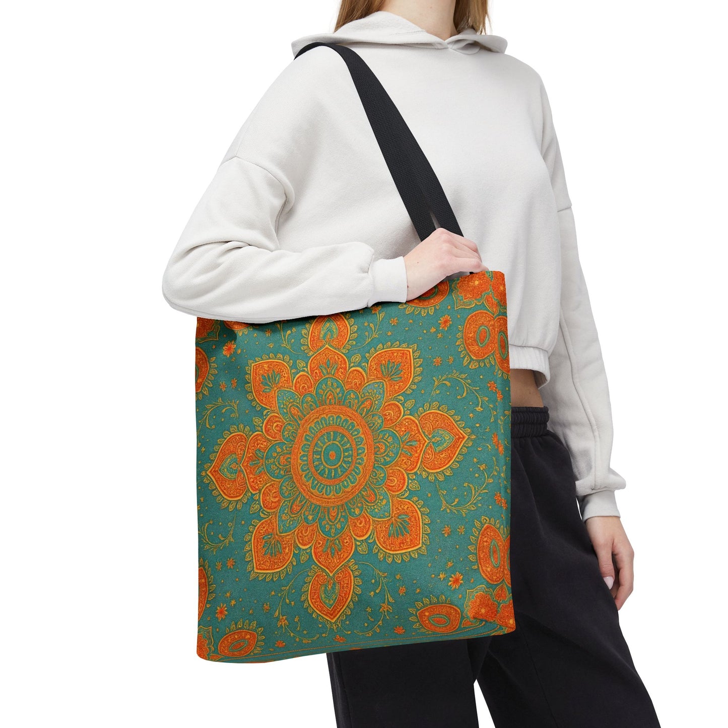 Boho Floral Tote Bag: Colorful Bohemian Shopping Handbag