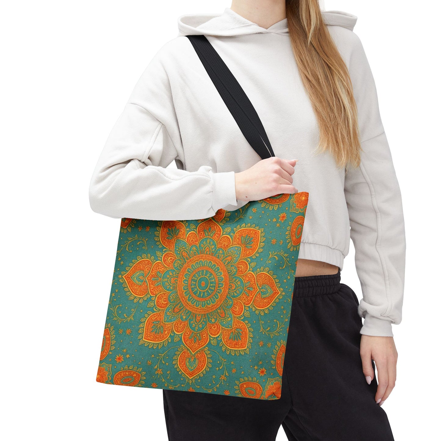 Boho Floral Tote Bag: Colorful Bohemian Shopping Handbag