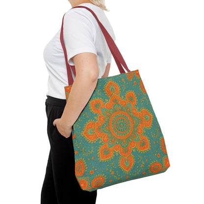 Boho Floral Tote Bag: Colorful Bohemian Shopping Handbag