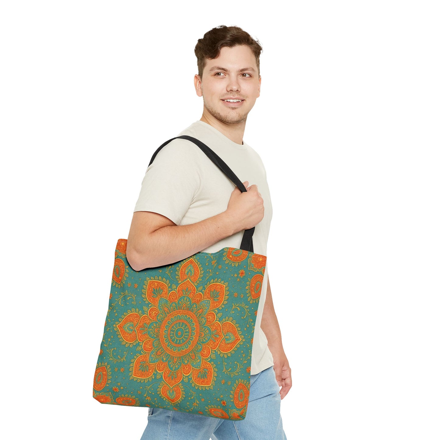 Boho Floral Tote Bag: Colorful Bohemian Shopping Handbag
