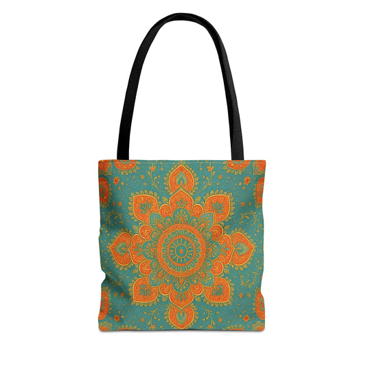 Boho Floral Tote Bag: Colorful Bohemian Shopping Handbag