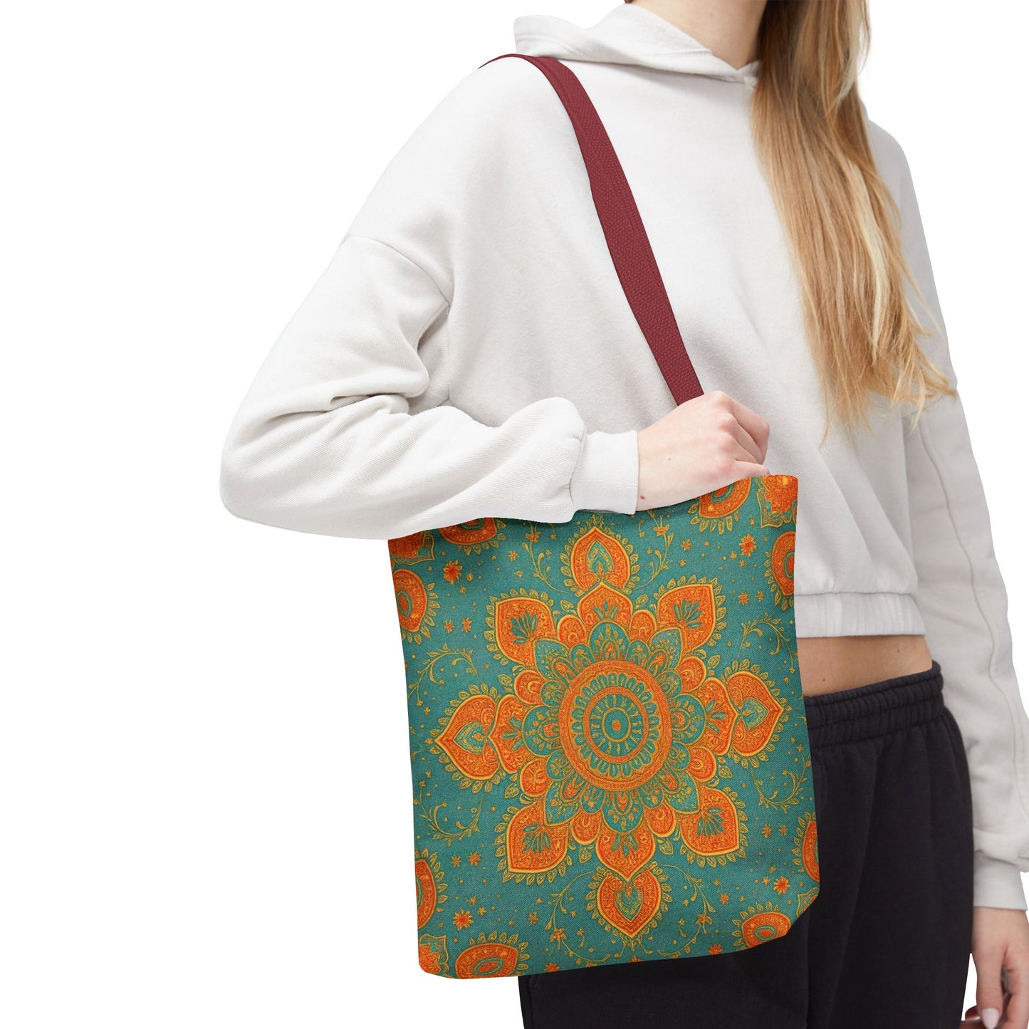 Boho Floral Tote Bag: Colorful Bohemian Shopping Handbag