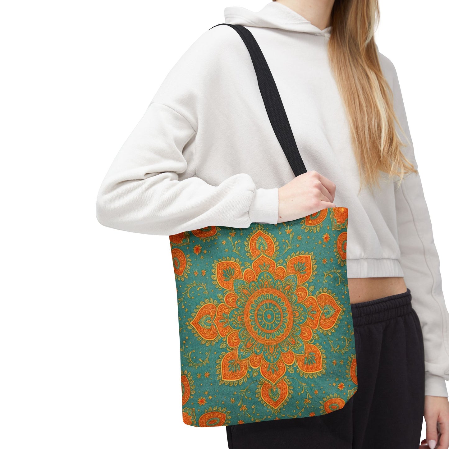 Boho Floral Tote Bag: Colorful Bohemian Shopping Handbag