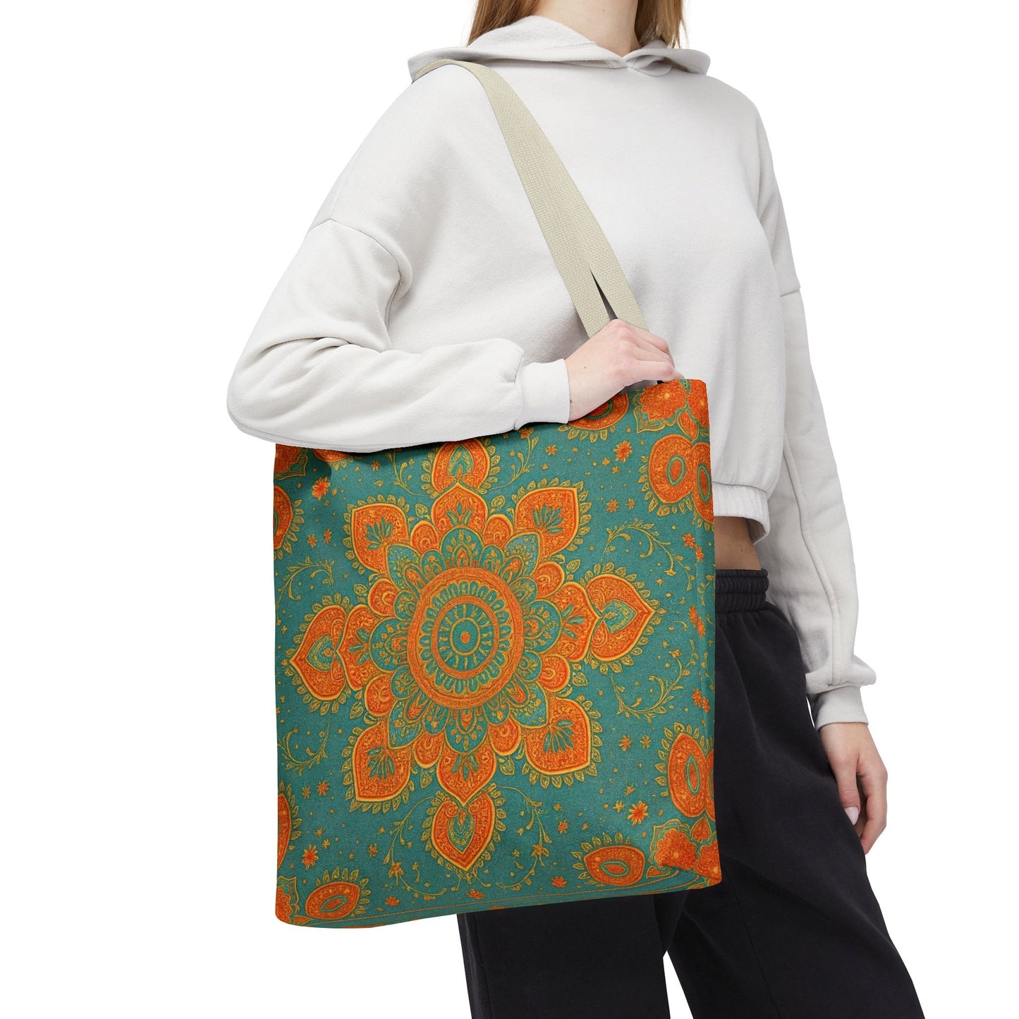 Boho Floral Tote Bag: Colorful Bohemian Shopping Handbag