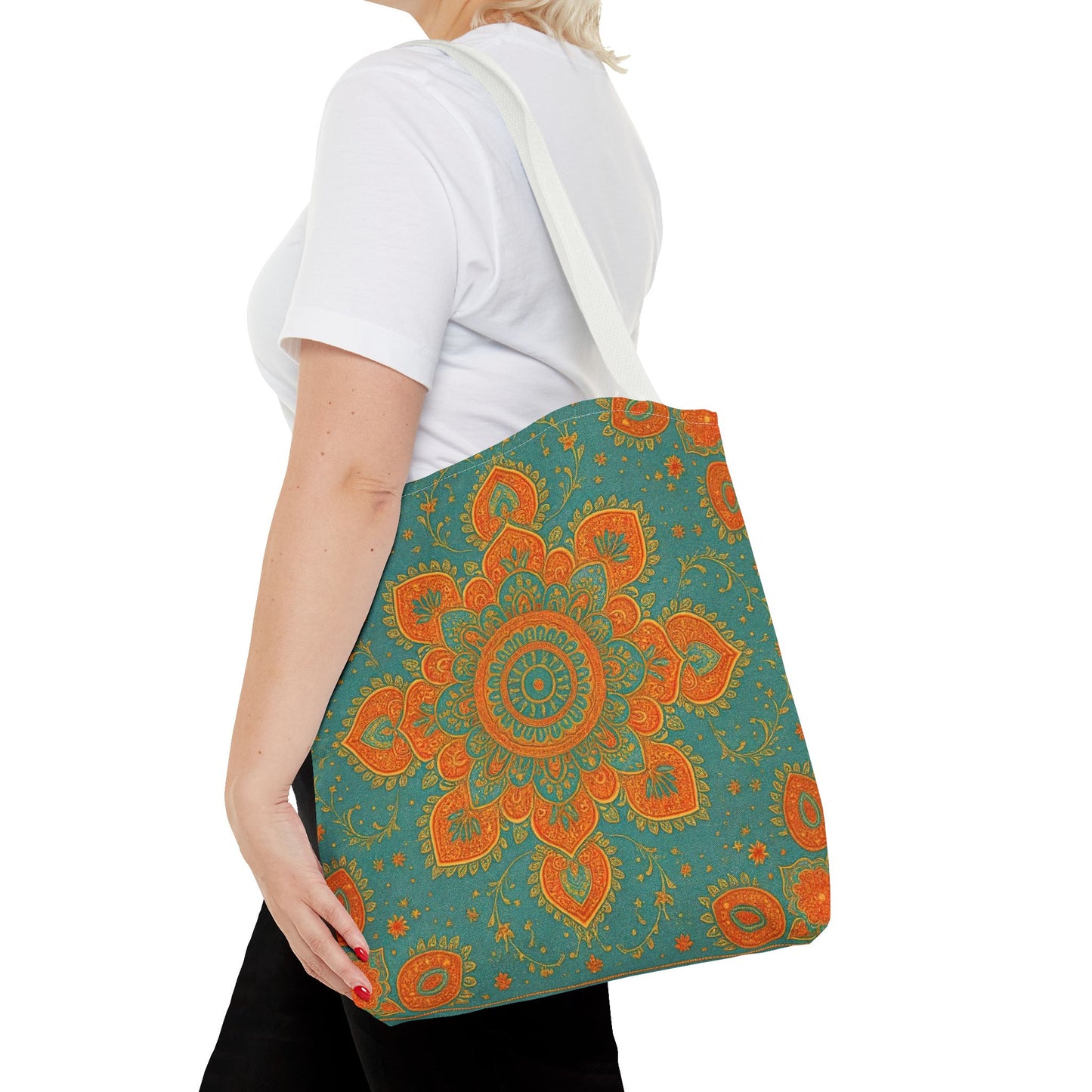 Boho Floral Tote Bag: Colorful Bohemian Shopping Handbag