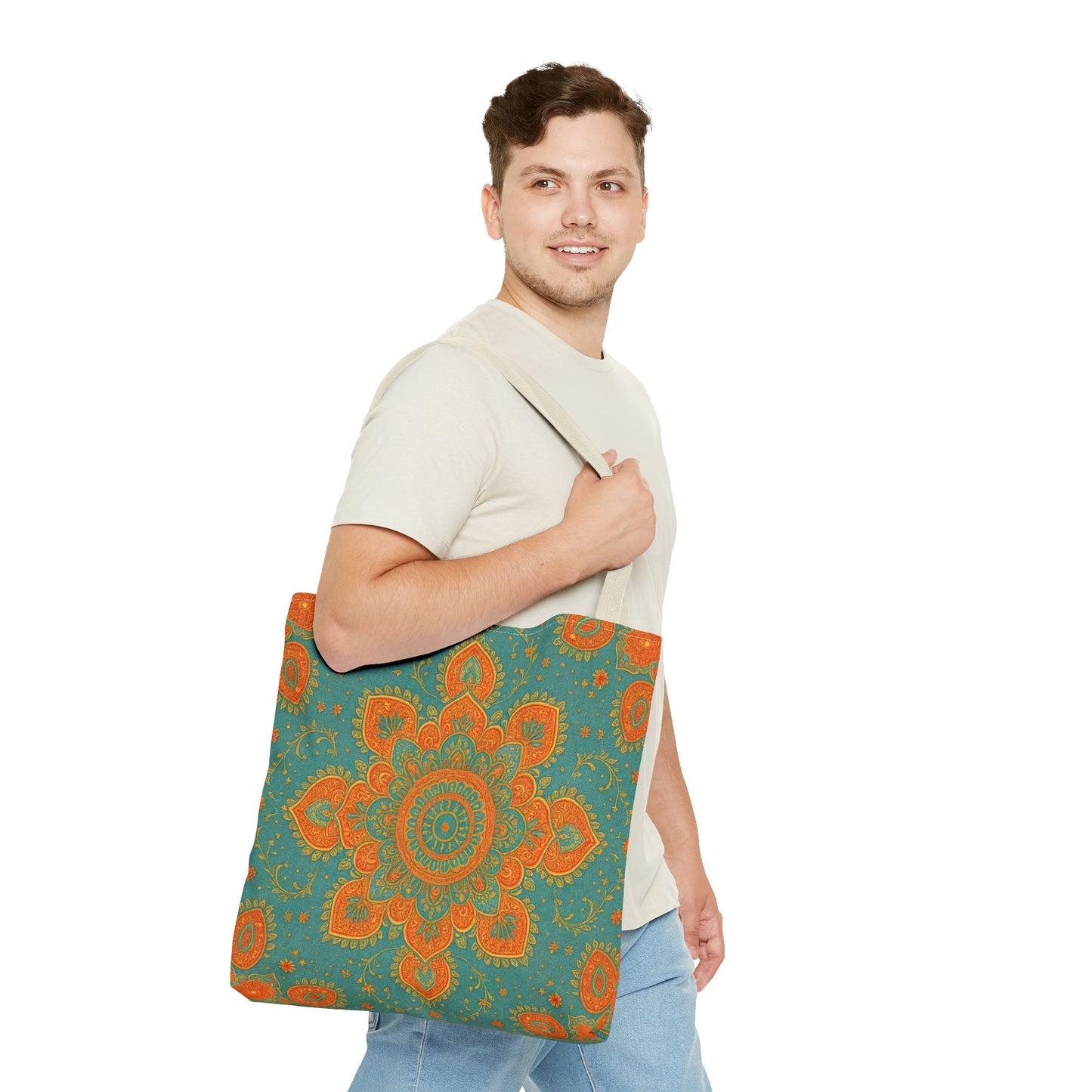 Boho Floral Tote Bag: Colorful Bohemian Shopping Handbag