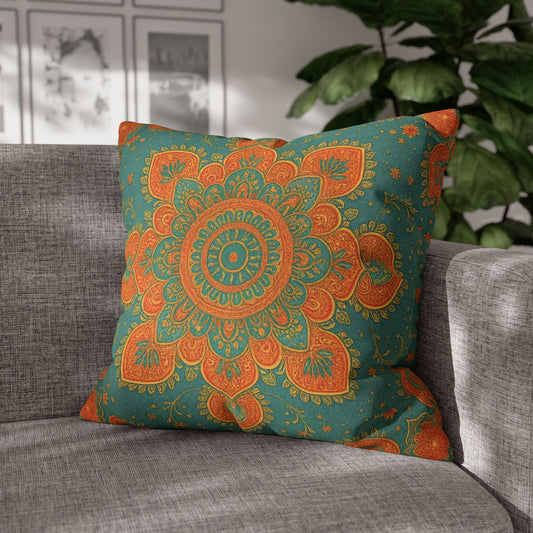Boho Luxe Mandala Pillowcase – Colorful Geometric Cushion Cover for Living Room &Home Décor