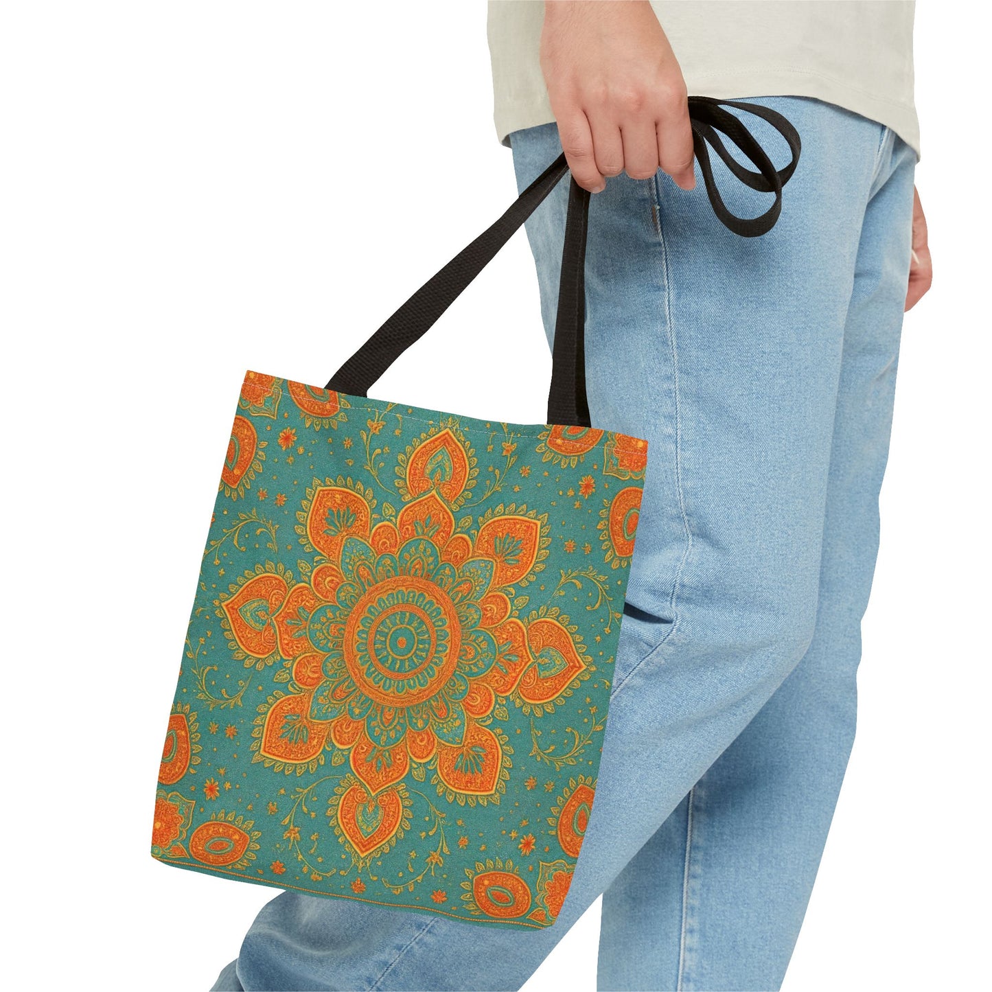 Boho Floral Tote Bag: Colorful Bohemian Shopping Handbag