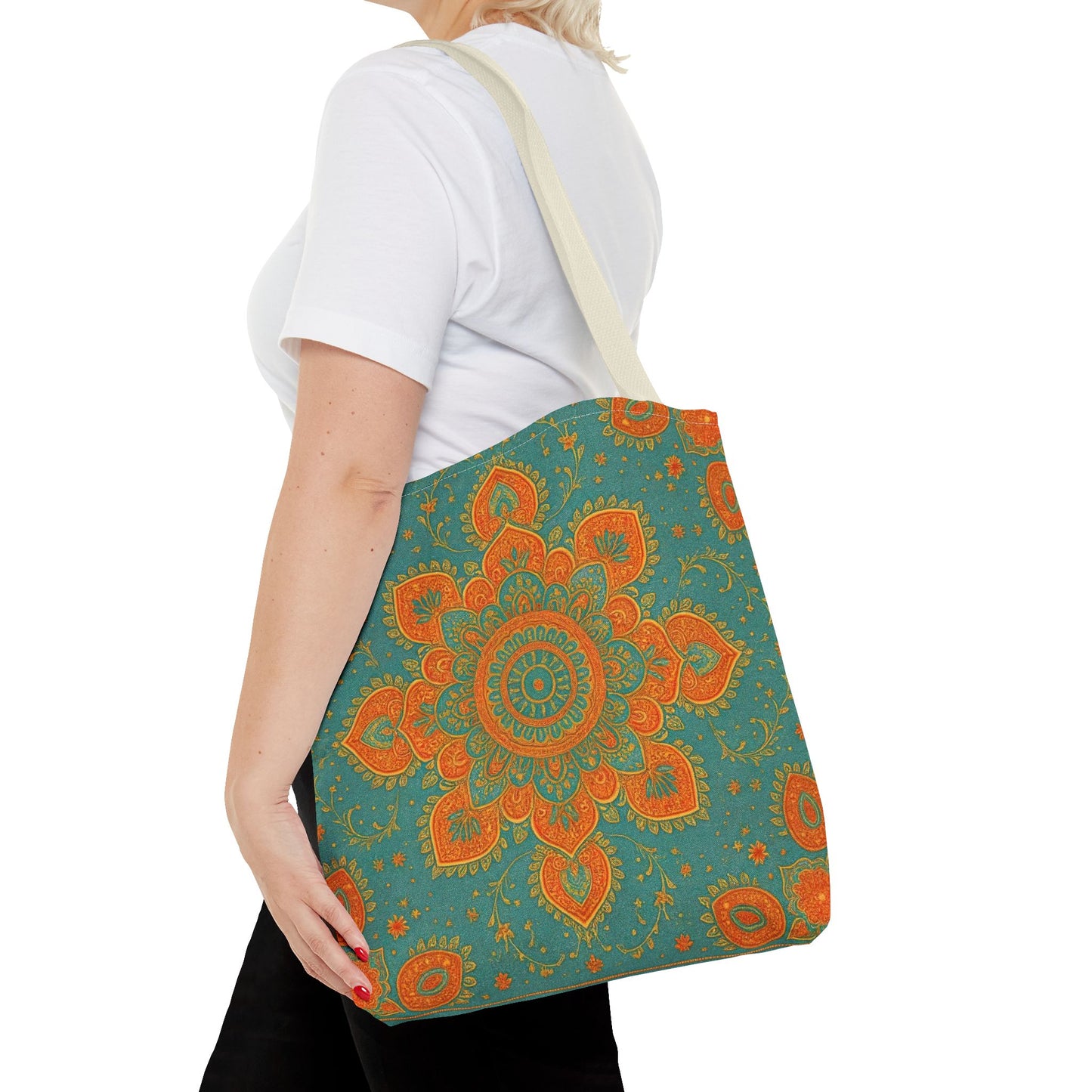 Boho Floral Tote Bag: Colorful Bohemian Shopping Handbag