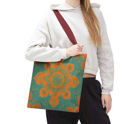 Boho Floral Tote Bag: Colorful Bohemian Shopping Handbag