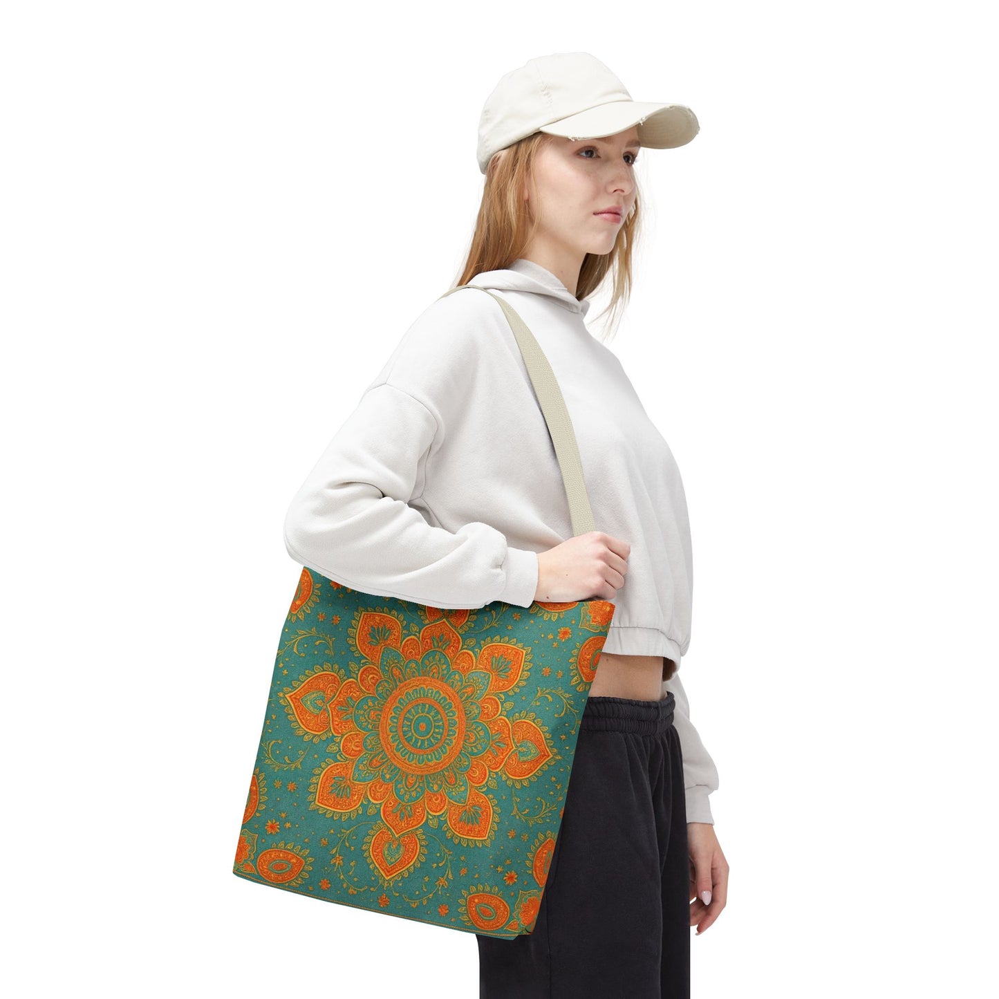 Boho Floral Tote Bag: Colorful Bohemian Shopping Handbag