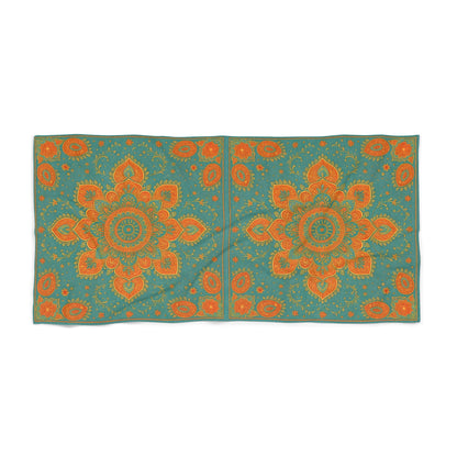 Boho Floral Beach Towel | Luxury Mandala Print, Lightweight Summer Poolside & Travel Essential